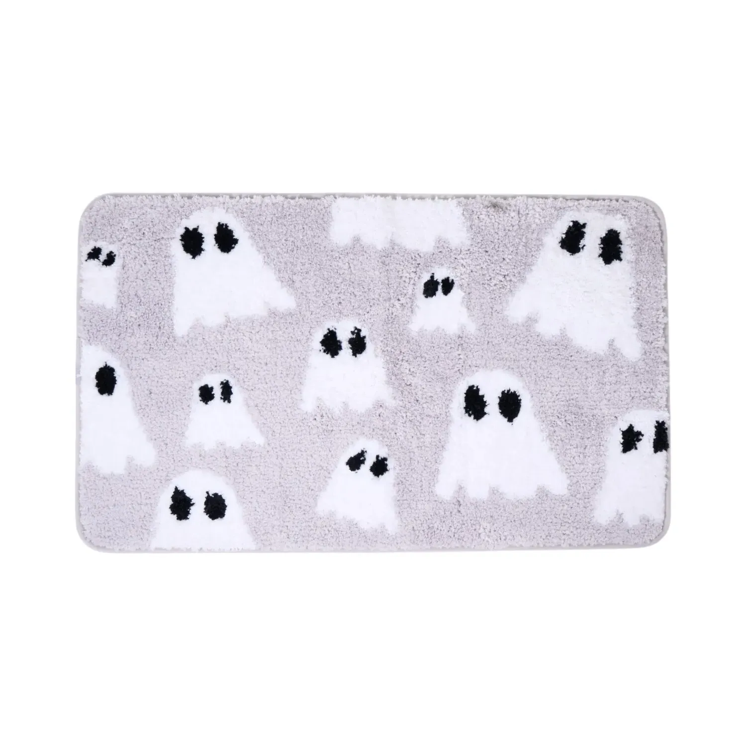 Grey Ghost Bath Mat - Grey and White