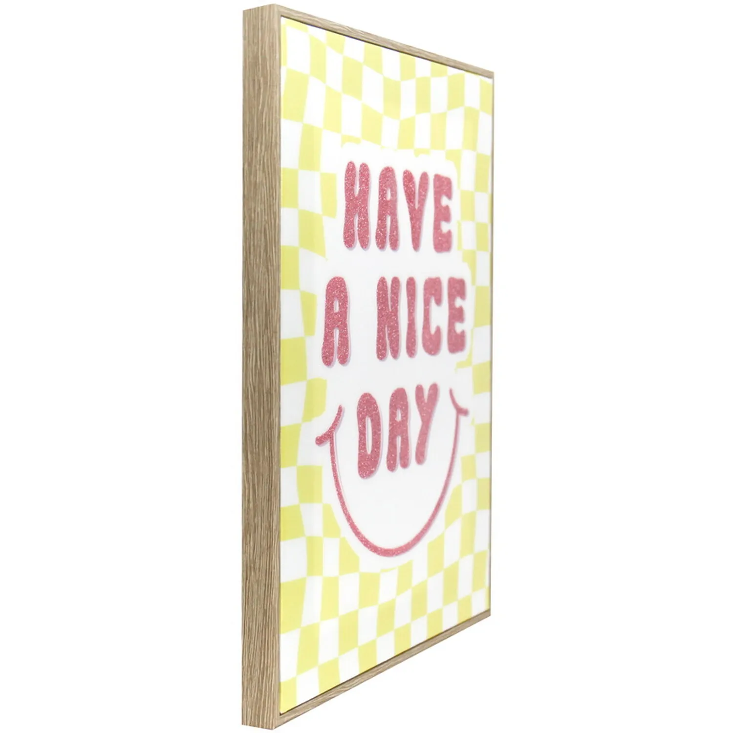 Groovy Checked Phrase Framed Art - Multicolour