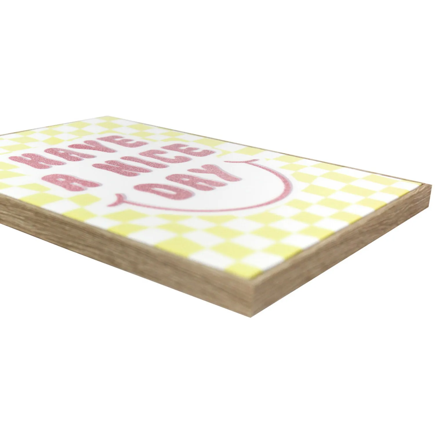 Groovy Checked Phrase Framed Art - Multicolour