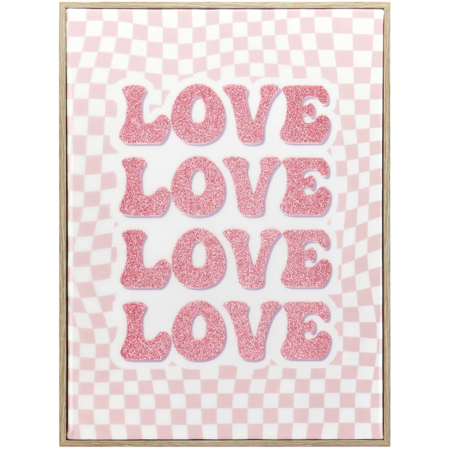 Groovy Checked Phrase Framed Art - Multicolour