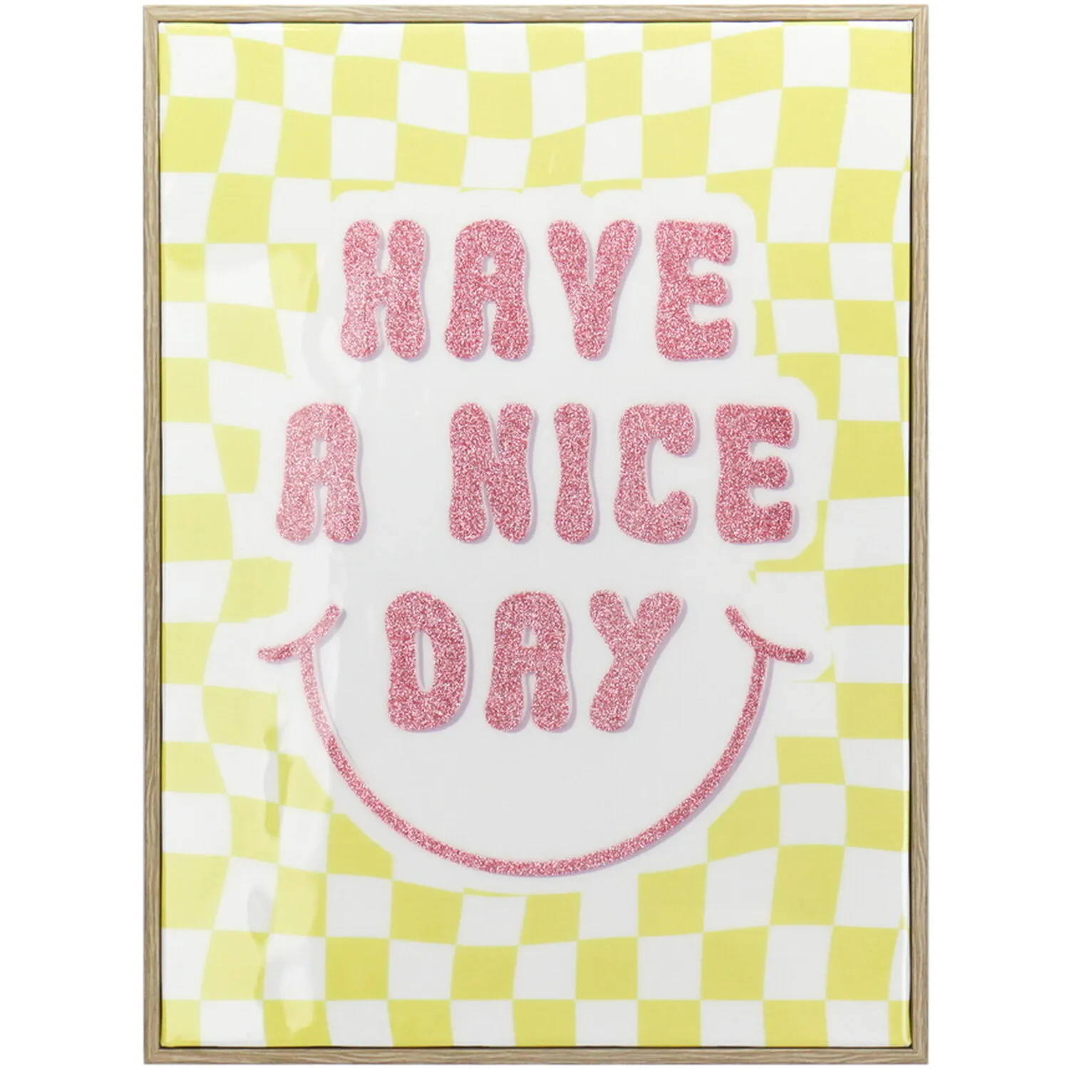 Groovy Checked Phrase Framed Art - Multicolour image