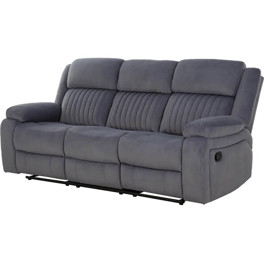 Haddon 3-Seater Recliner Sofa - Dark Grey