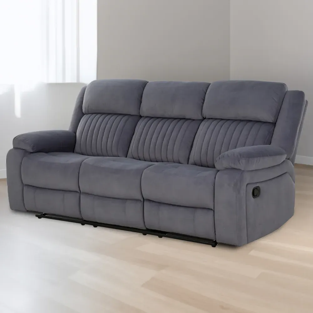 Haddon 3-Seater Recliner Sofa - Dark Grey