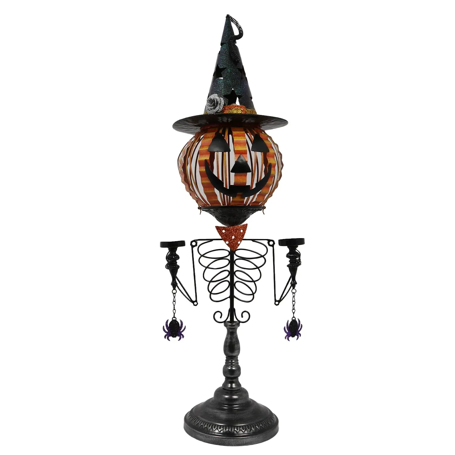 Halloween Pumpkin Candle Holder - Black