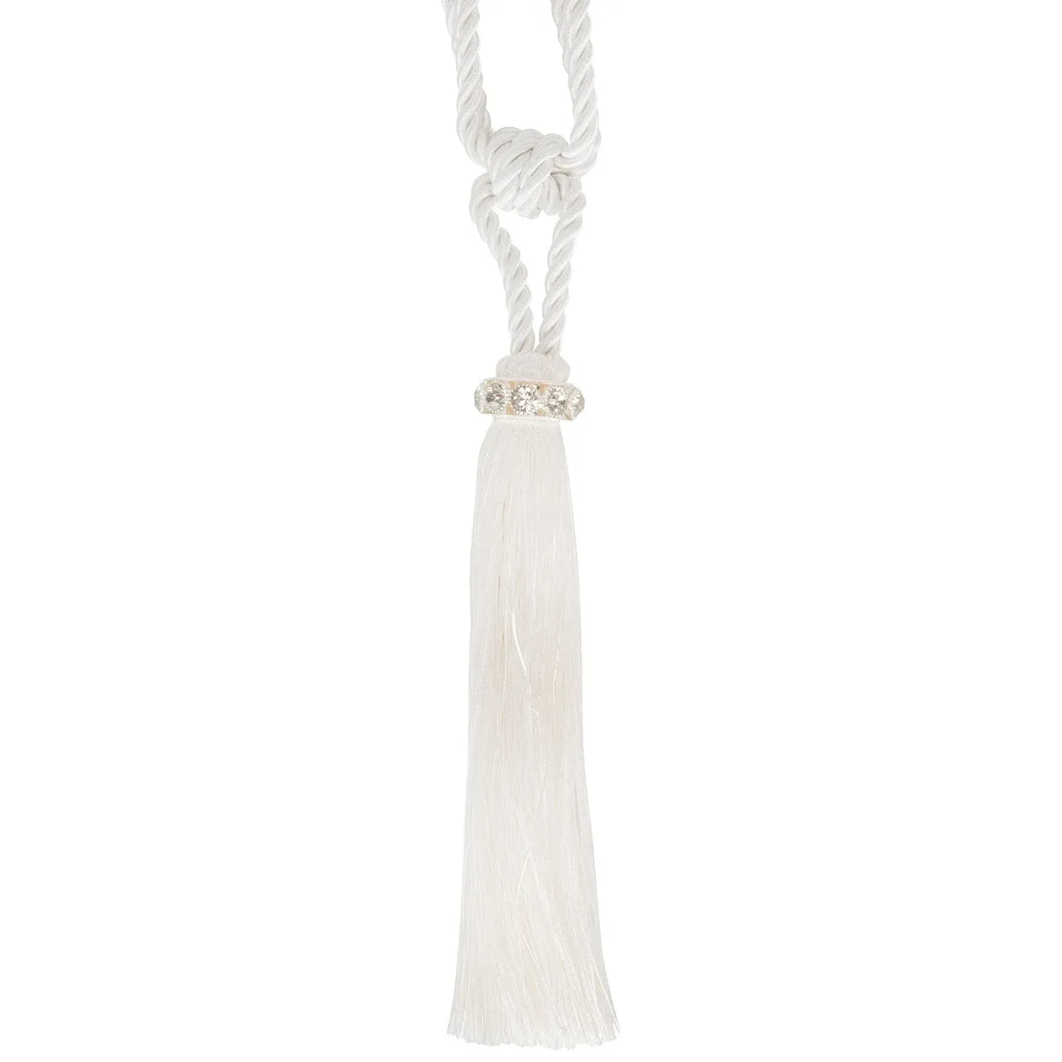 Halo Slimline Tassel Tieback - Ivory