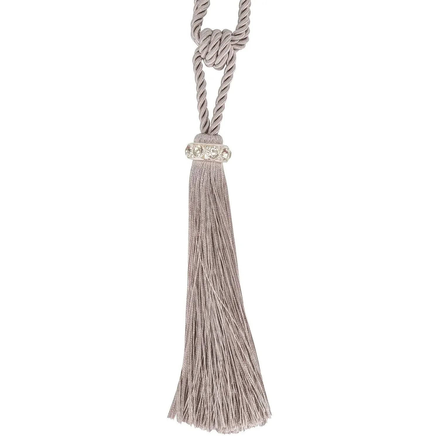 Halo Slimline Tassel Tieback - Silver