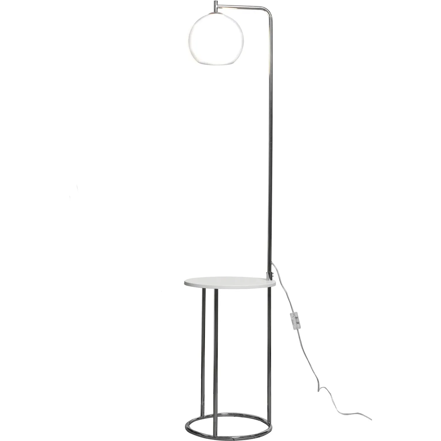 Hamilton Floor Lamp with Table - Chrome