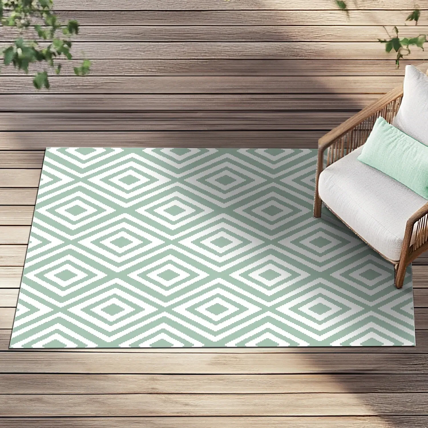Hamilton Geo Reversible Outdoor Rug - Sage