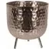 Hammered Indoor Planter with Legs - Gold