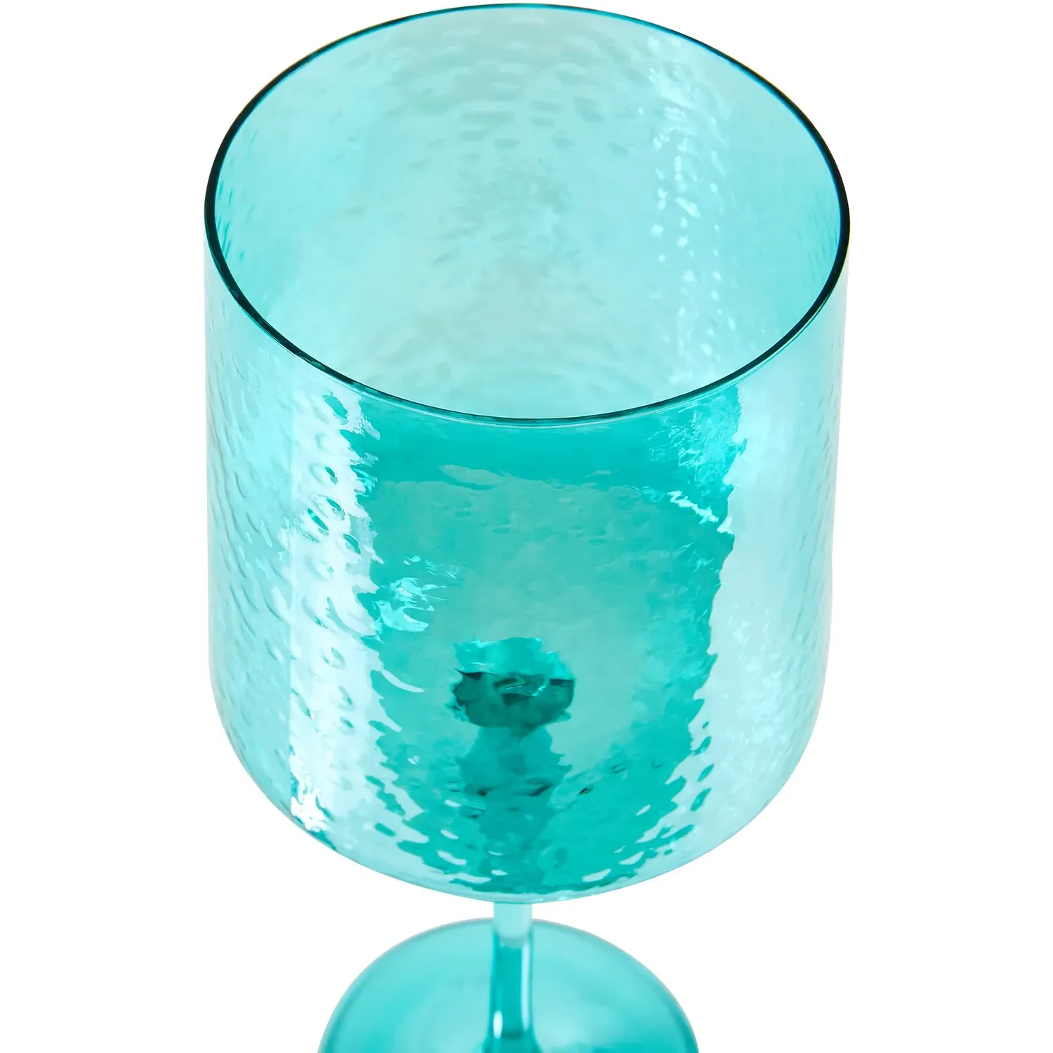 Hammered Lustre Wine Glass - Teal
