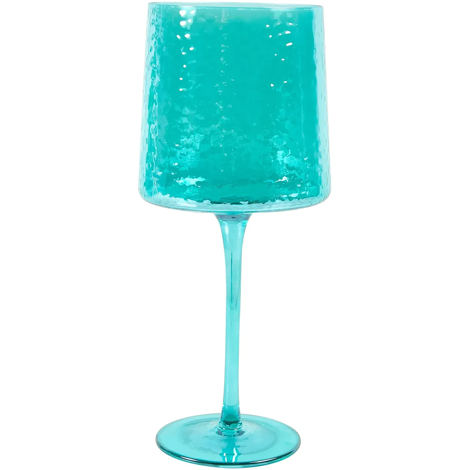 Hammered Lustre Wine Glass - Teal