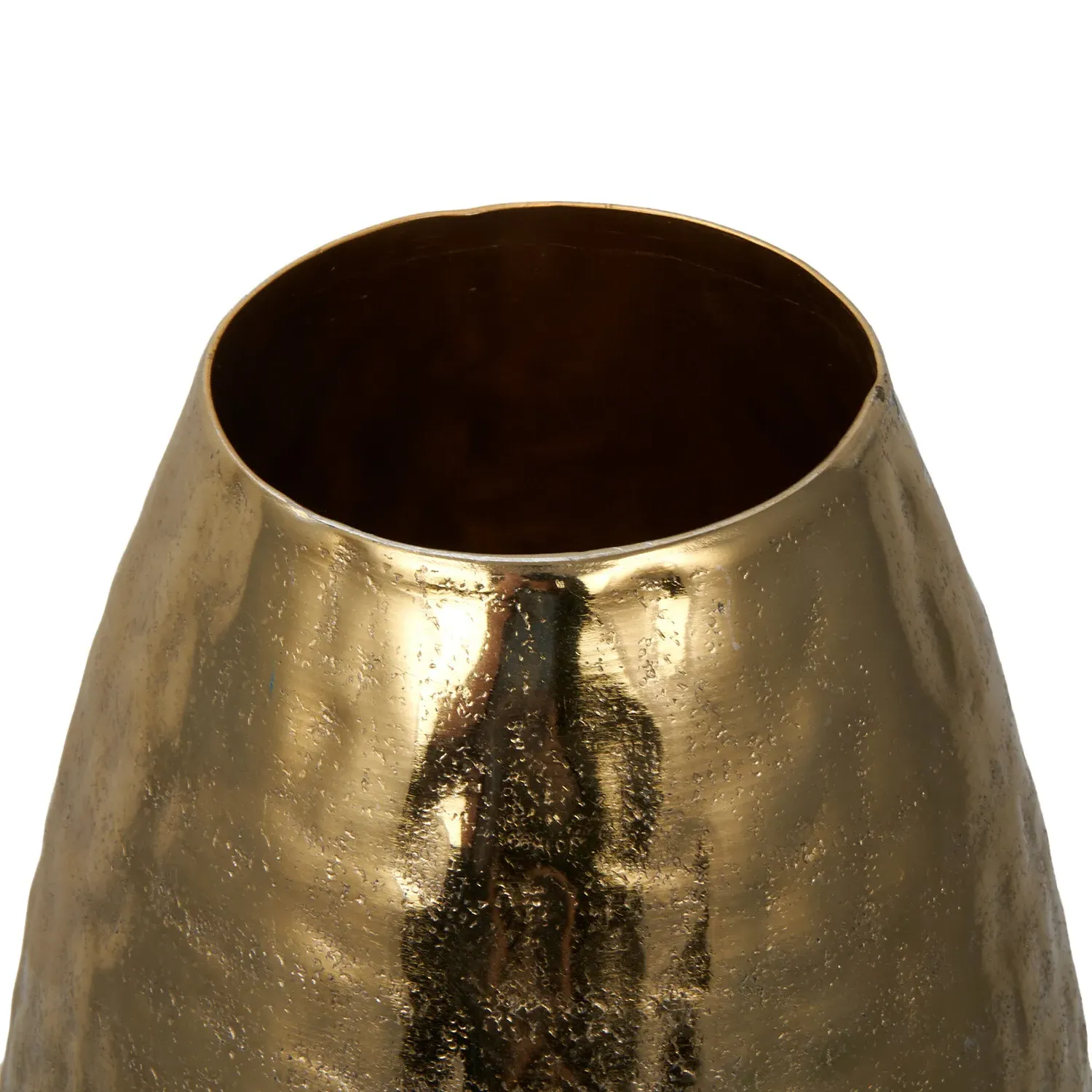 Hammered Metal Vase - Champagne
