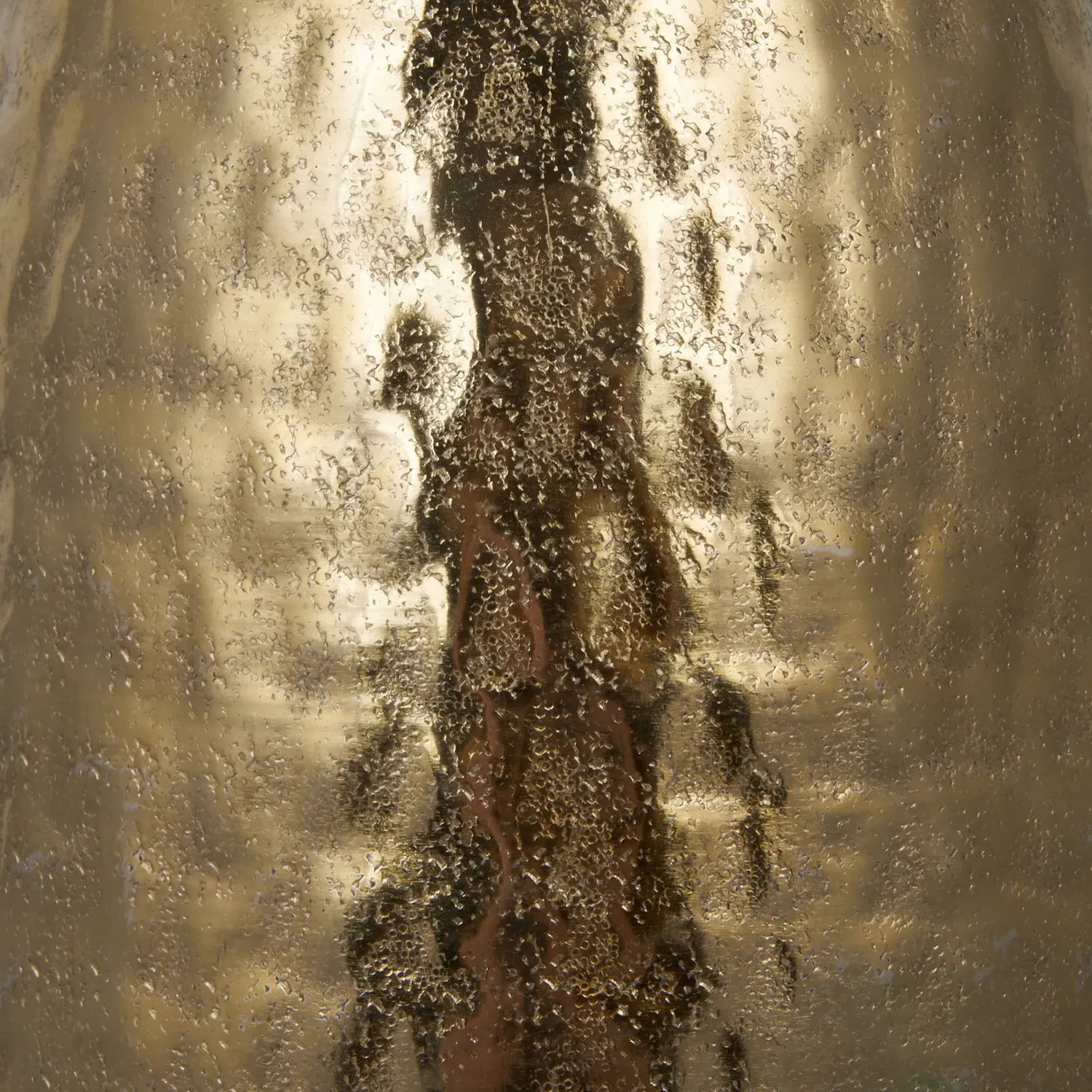 Hammered Metal Vase - Champagne