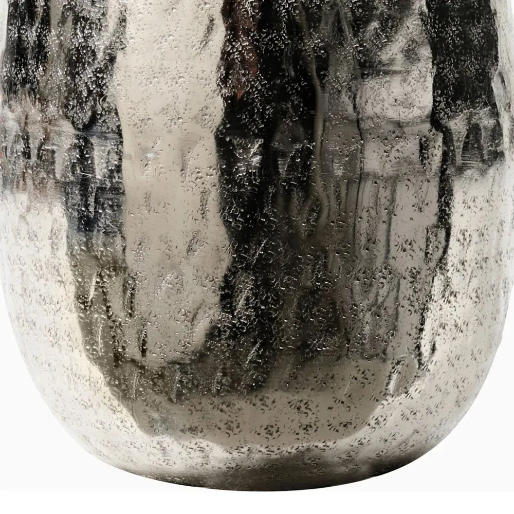 Hammered Metal Vase - Silver