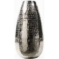 Hammered Metal Vase - Silver