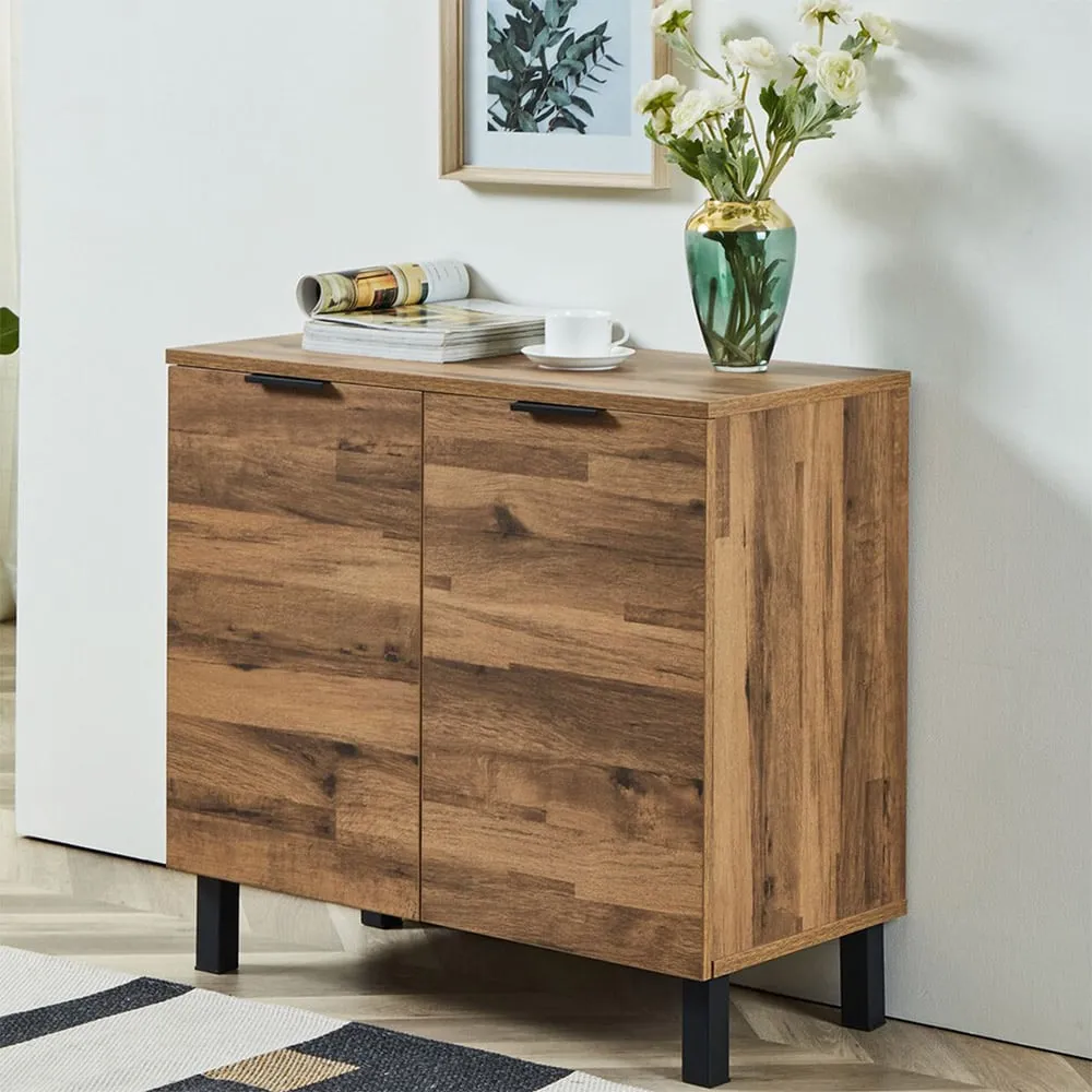 Hampshire 2 Door Compact Sideboard - Brown, Oak