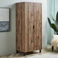 Hampshire 2 Door Double Wardrobe - Brown, Oak
