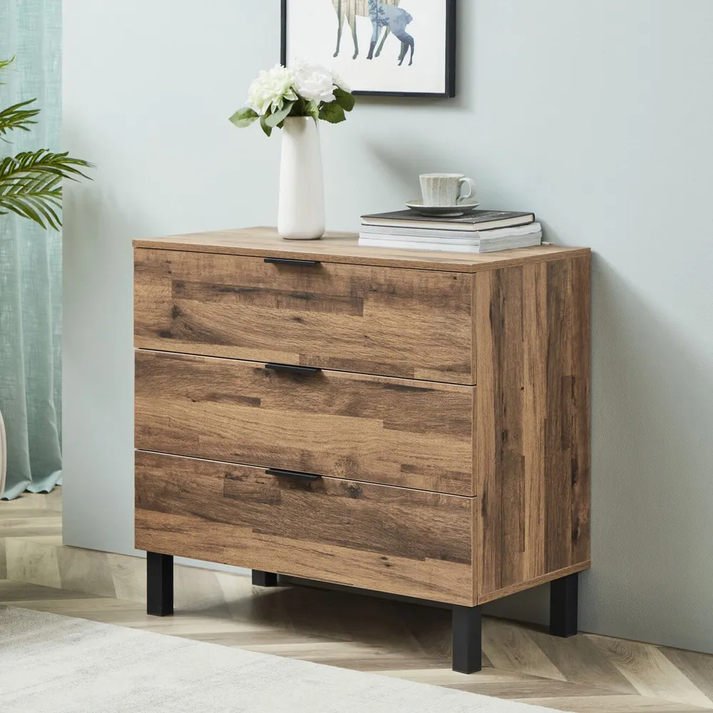 Hampshire 3 Drawer Chest of Drawers - Brown, Oak