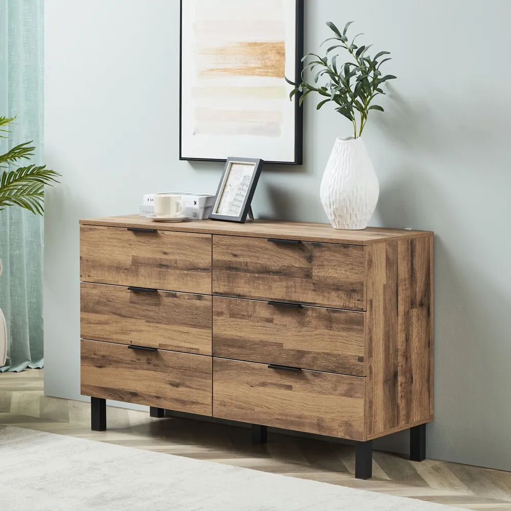 Hampshire 6 Drawer Chest of Drawers - Brown, Oak