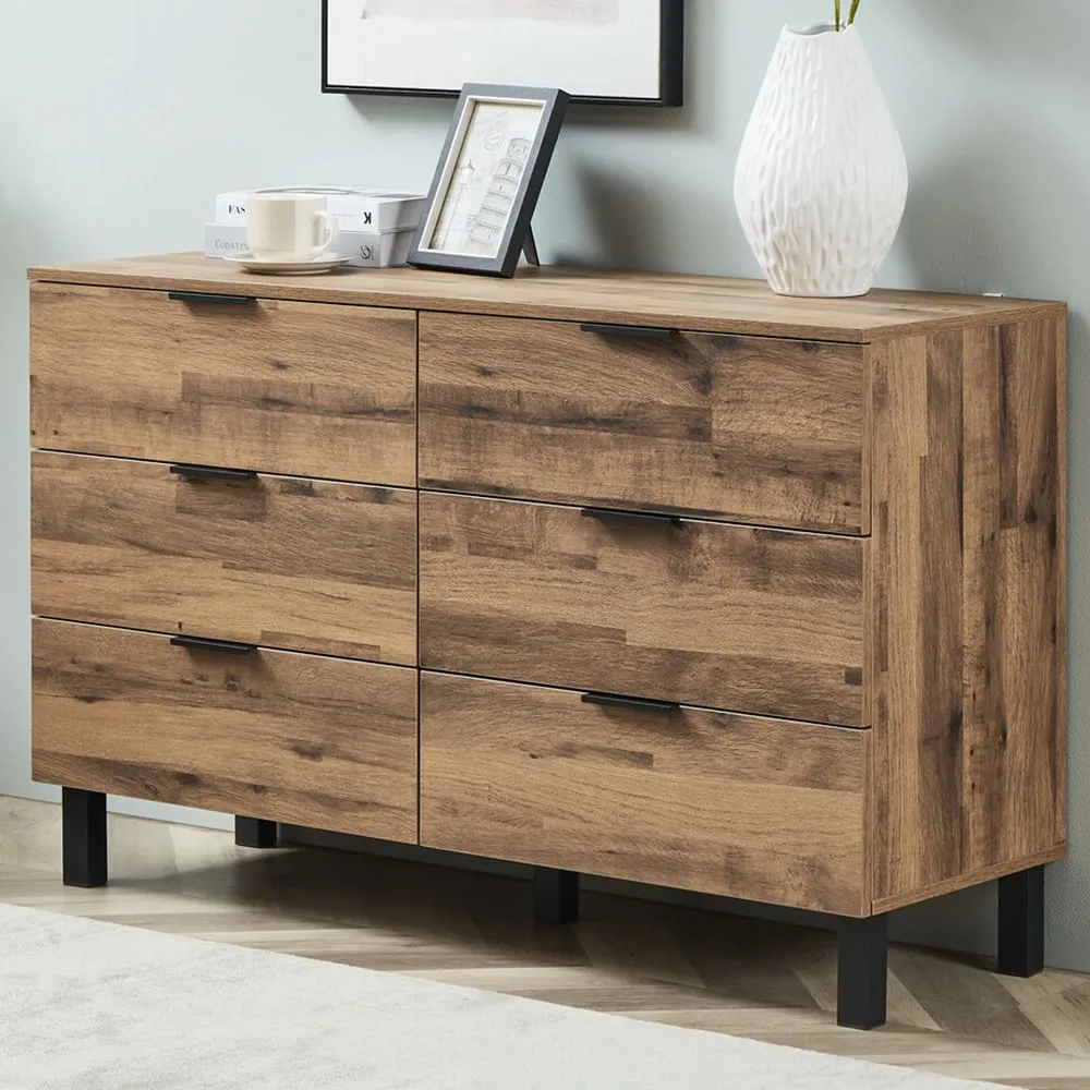 Hampshire 6 Drawer Chest of Drawers - Brown, Oak