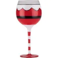 Hand Painted Festive Wine Glass - Christmas Design