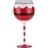 Hand Painted Festive Wine Glass - Christmas Design