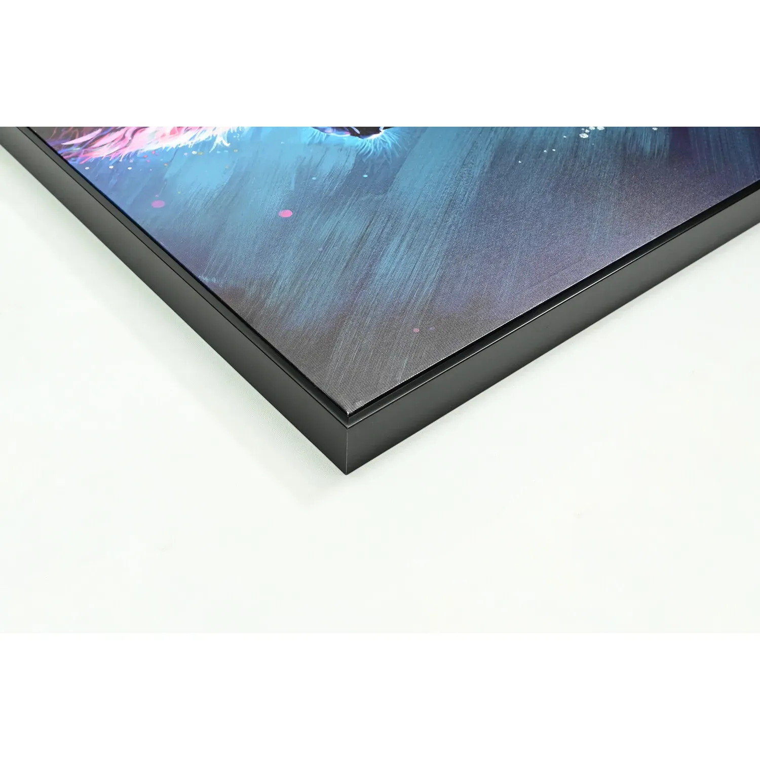 Hand Painted Midnight Stag Framed Canvas - Blue