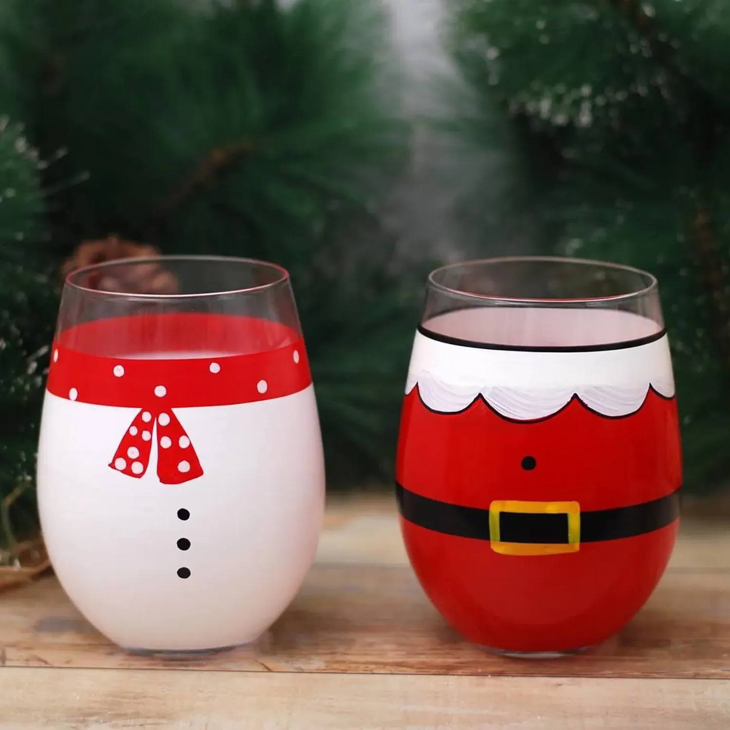 Hand Painted Santa Glass