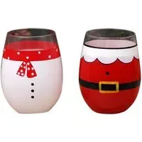 Hand Painted Santa Glass