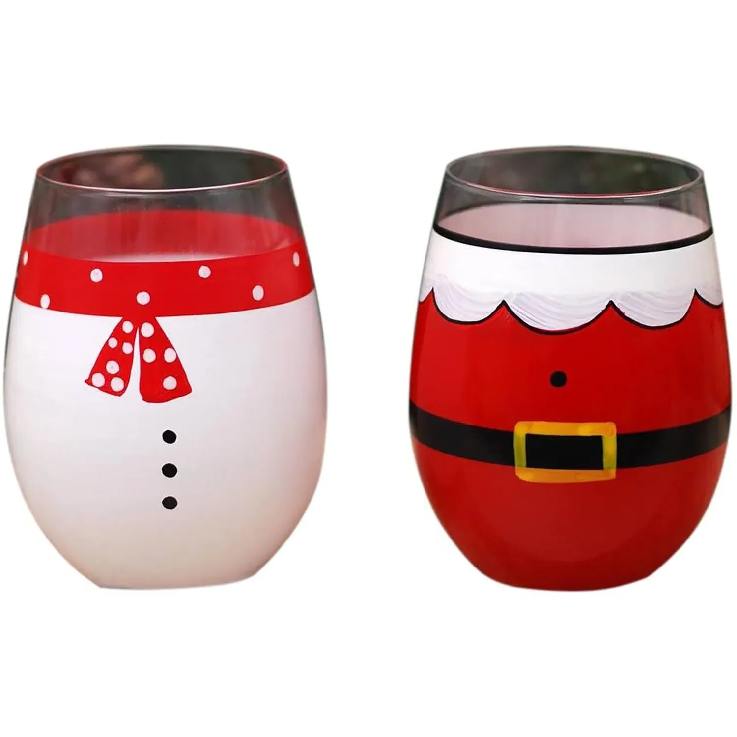 Hand Painted Santa Glass image