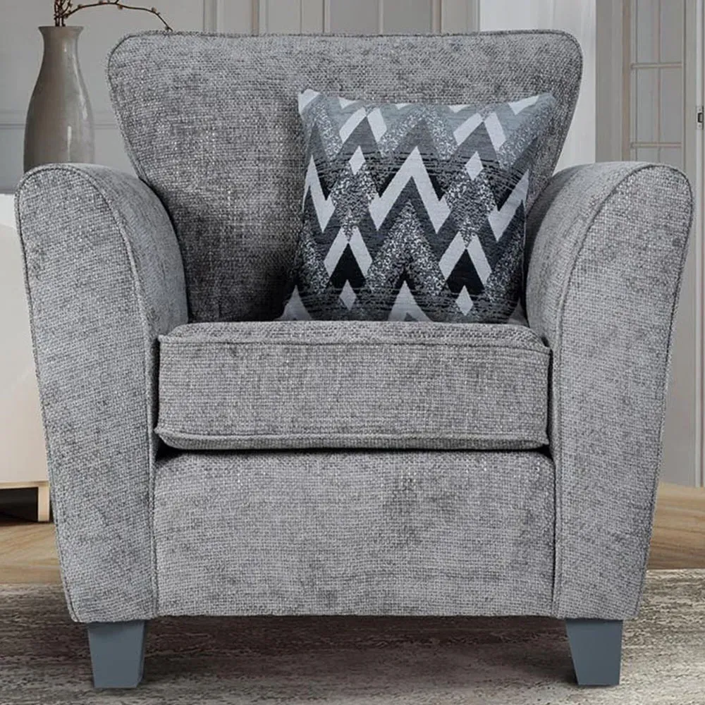 Harriet Fabric Armchair - Grey