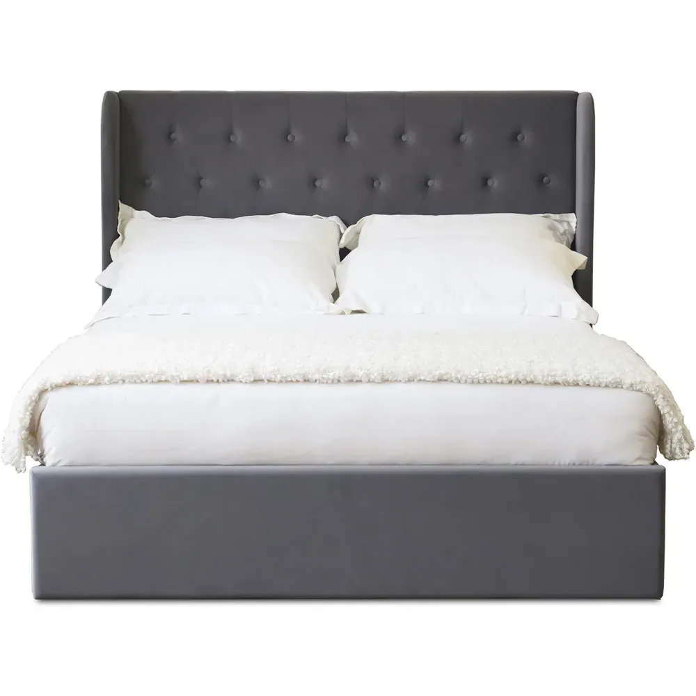 Harriet King Size Bed with Storage - Grey