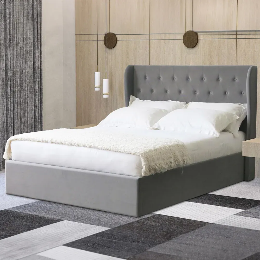 Harriet King Size Bed with Storage - Grey