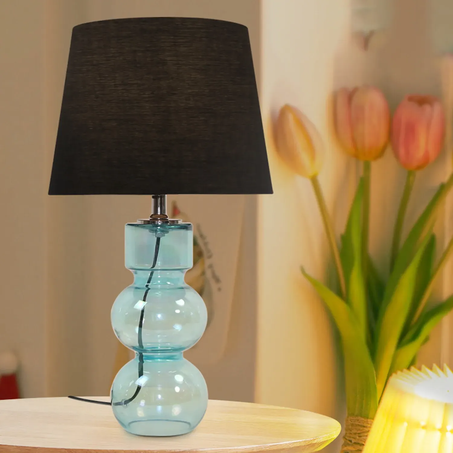 Harris Glass Table Lamp - Blue