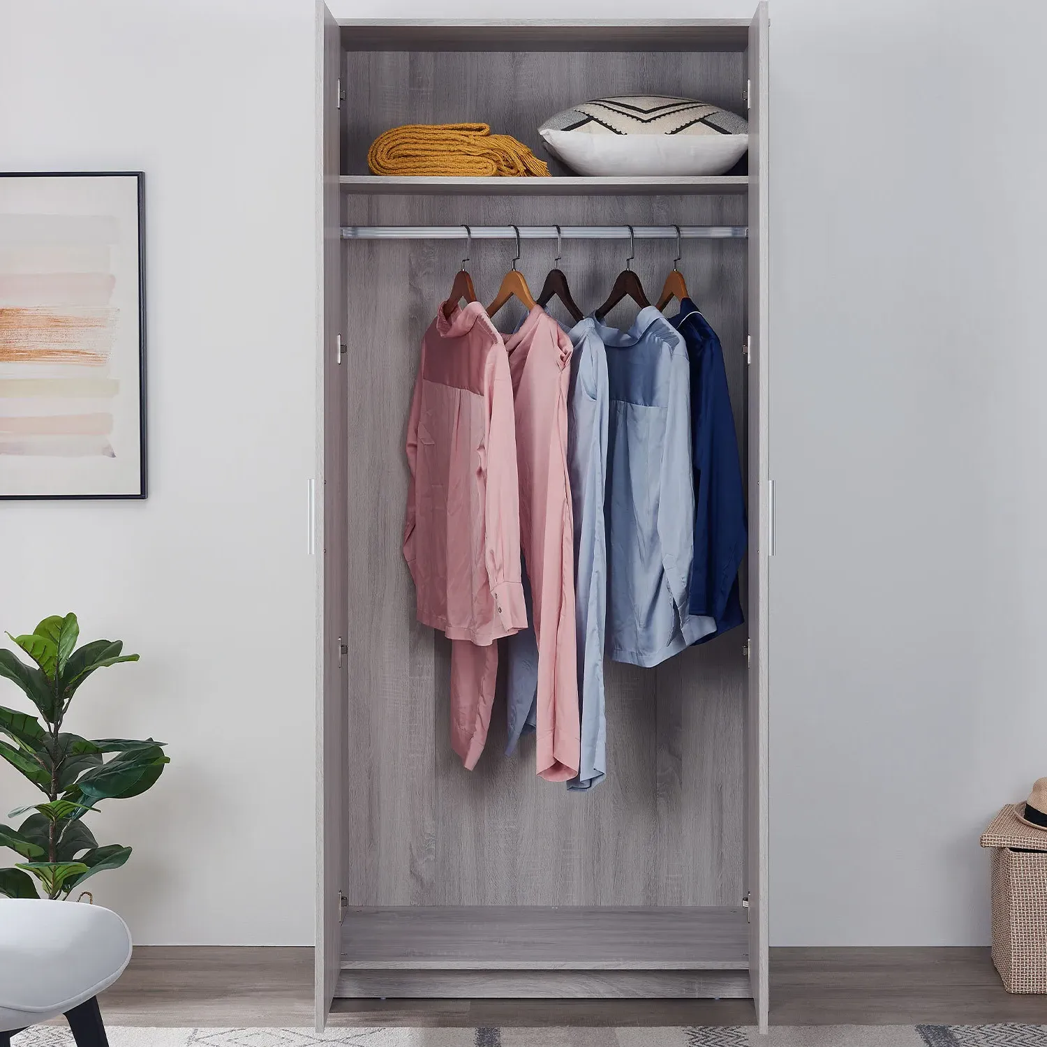 Hartley 2-Door Wardrobe - Grey