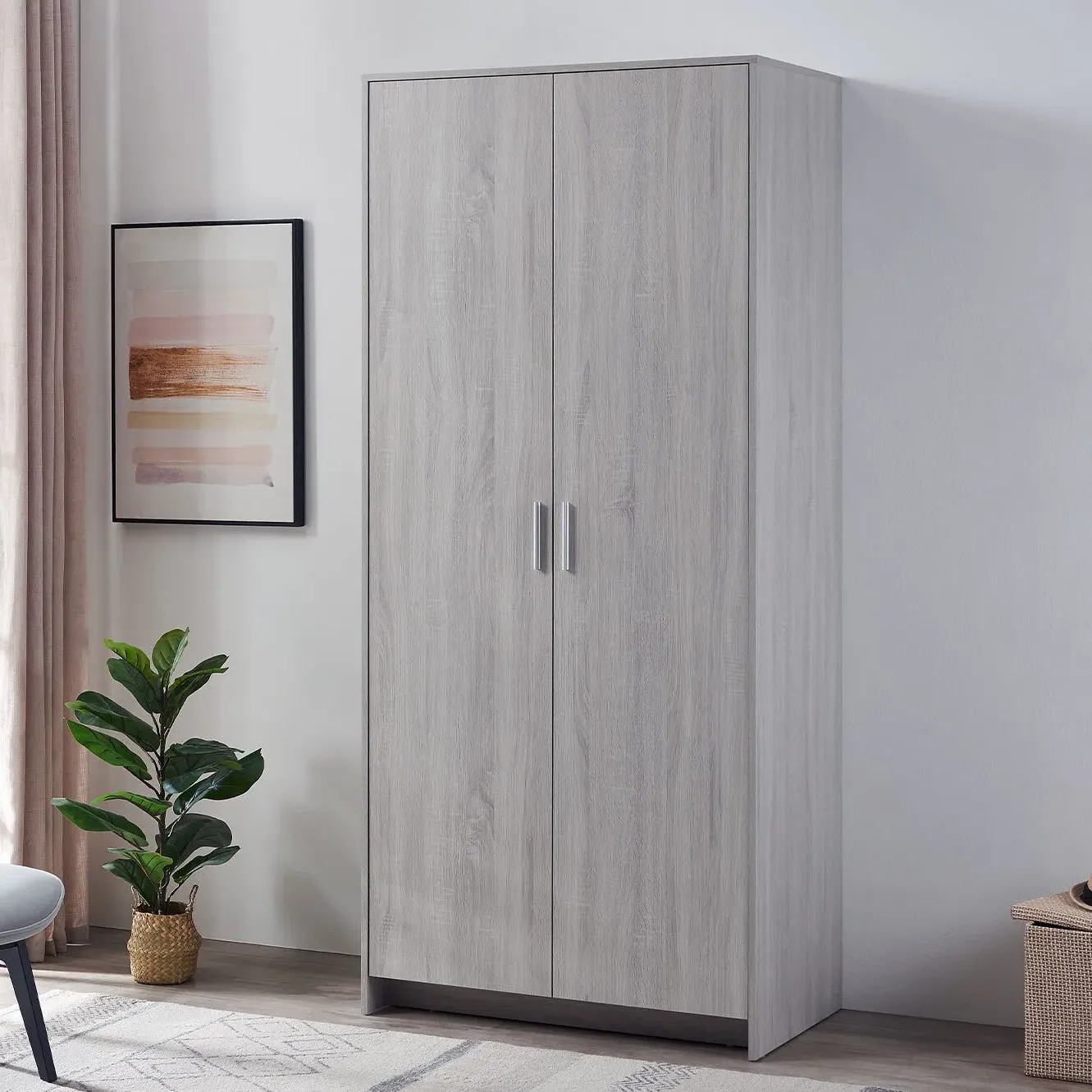 Hartley 2-Door Wardrobe - Grey