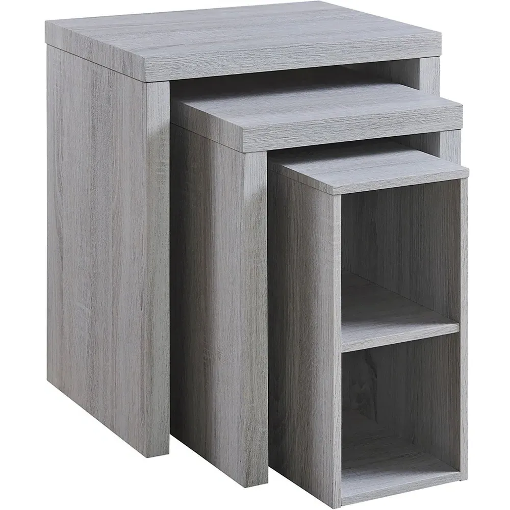 Hartley Nest of Tables with Storage - Light Grey