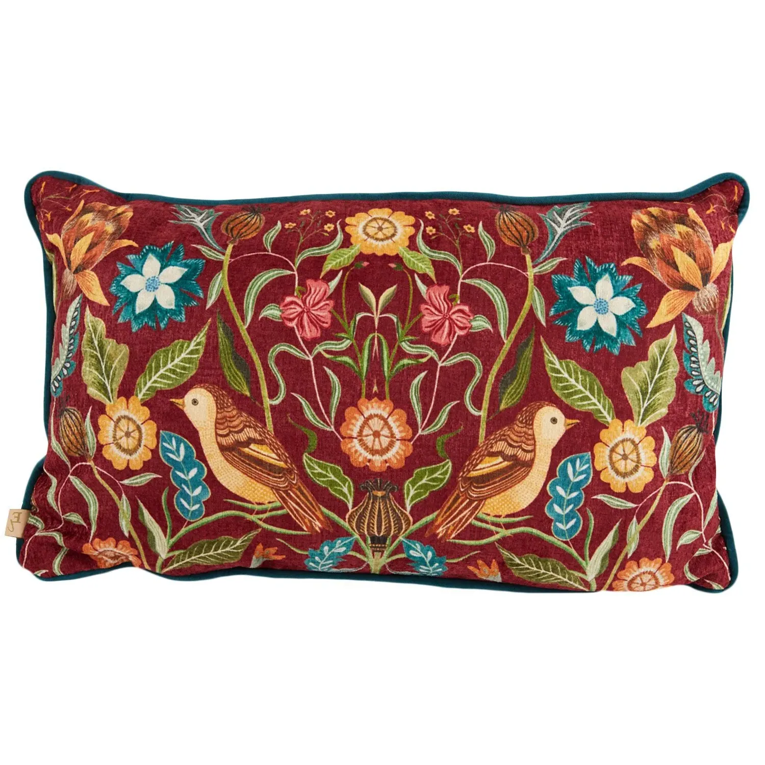 Hawthorne Birds Cushion - Burgundy image