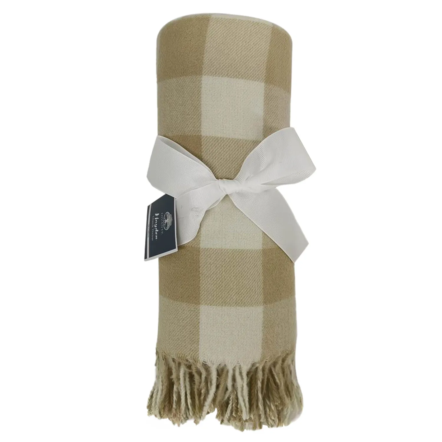 Hayden Check Throw - Biscuit image