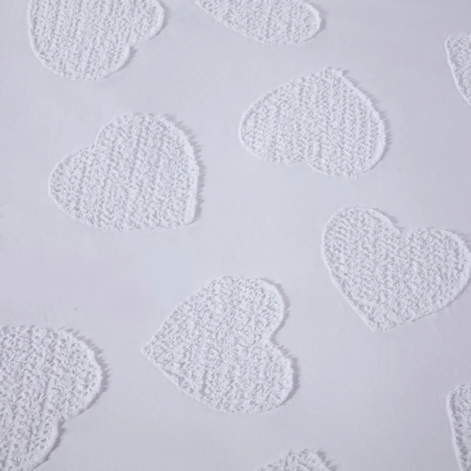 Heart Embossed Duvet Set - White