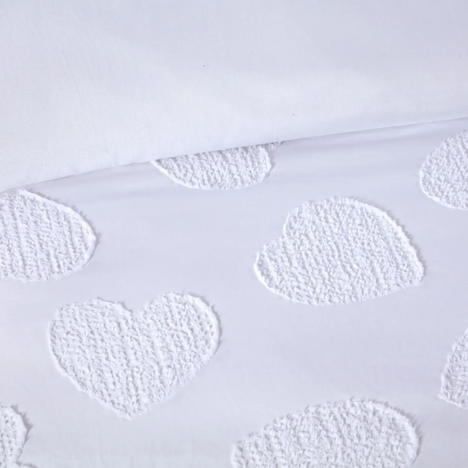 Heart Embossed Duvet Set - White