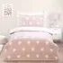 Heart Fleece Jacquard Single Duvet Set - Blush