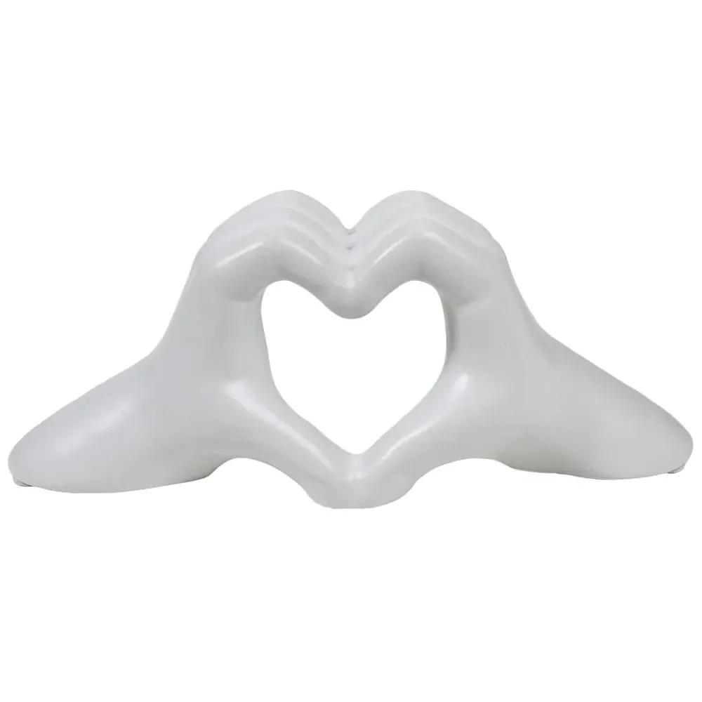 Heart Hands Ornament - White