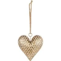 Heart Hanging Decoration - Gold
