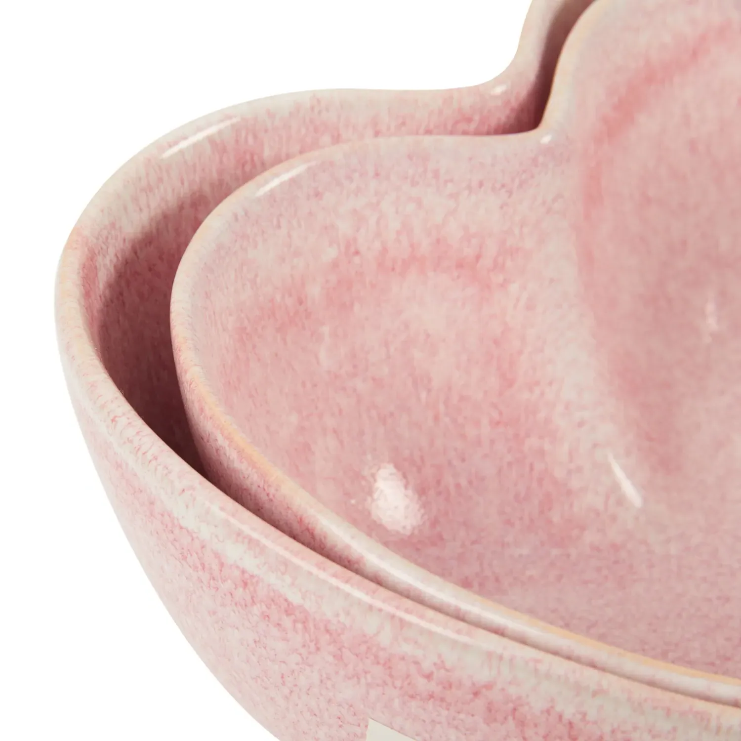 Heart Medium Reactive Glaze Bowl - Pink
