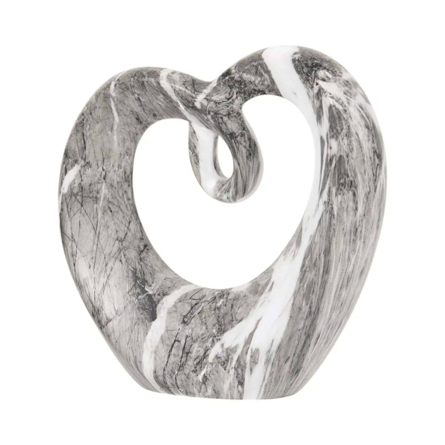 Heart Ornament - Grey, Marble