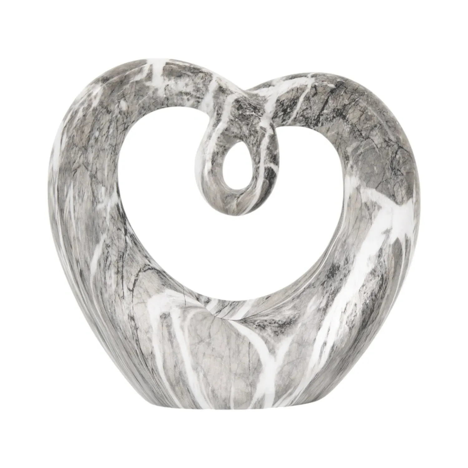 Heart Ornament - Grey, Marble
