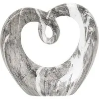 Heart Ornament - Grey, Marble
