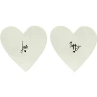 Heart Shape Ceramic Coaster - Monochrome