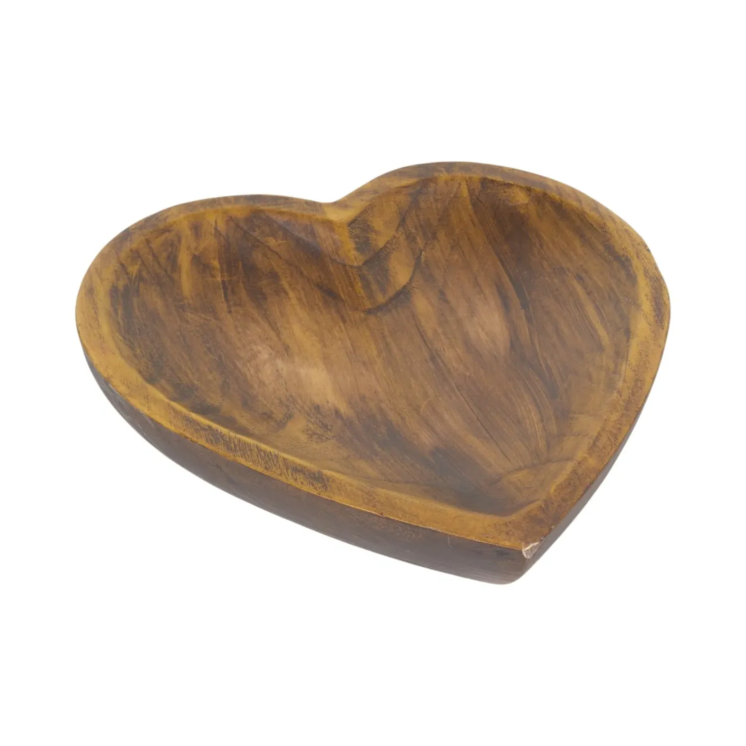 Heart Shape Wooden Bowl - Brown